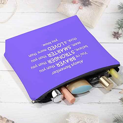CMNIM We Are All Mad Here Alice Gift Makeup Bag Smiling Cat Wonderland Quote Cosmetic Bag Alice Fairy Tales Gifts (We Are All Mad Here purple)