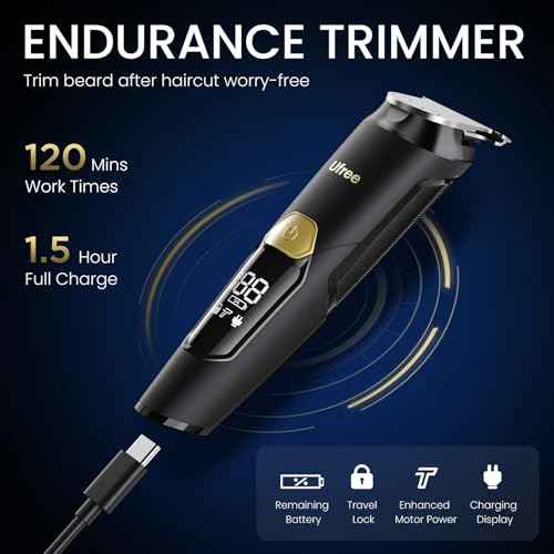 Ufree 3-in-1 Beard Trimmer Kit, Men's Electric Shaver Razor for Mustache Body Nose Facial Hair, Professional Hair Trimmer, Rechargeable Clippers, Waterproof Beard Grooming, Birthday Gifts for Men