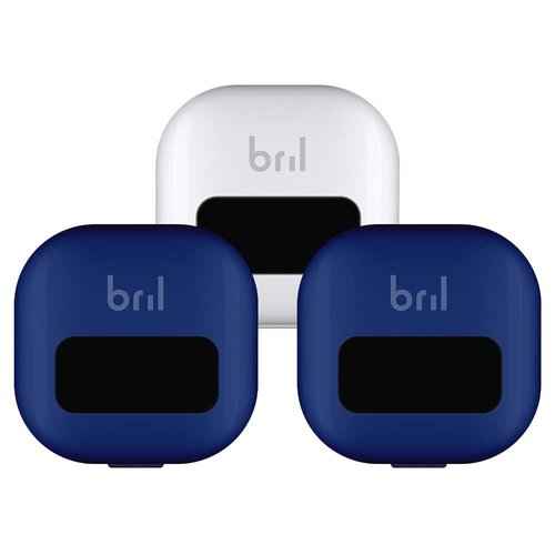 Bril UV-C Toothbrush Sanitizer, Portable Cleaner, Travel Cover, Rechargeable Holder, and Case for Any Size Toothbrush, Navy and White (3 Pack)