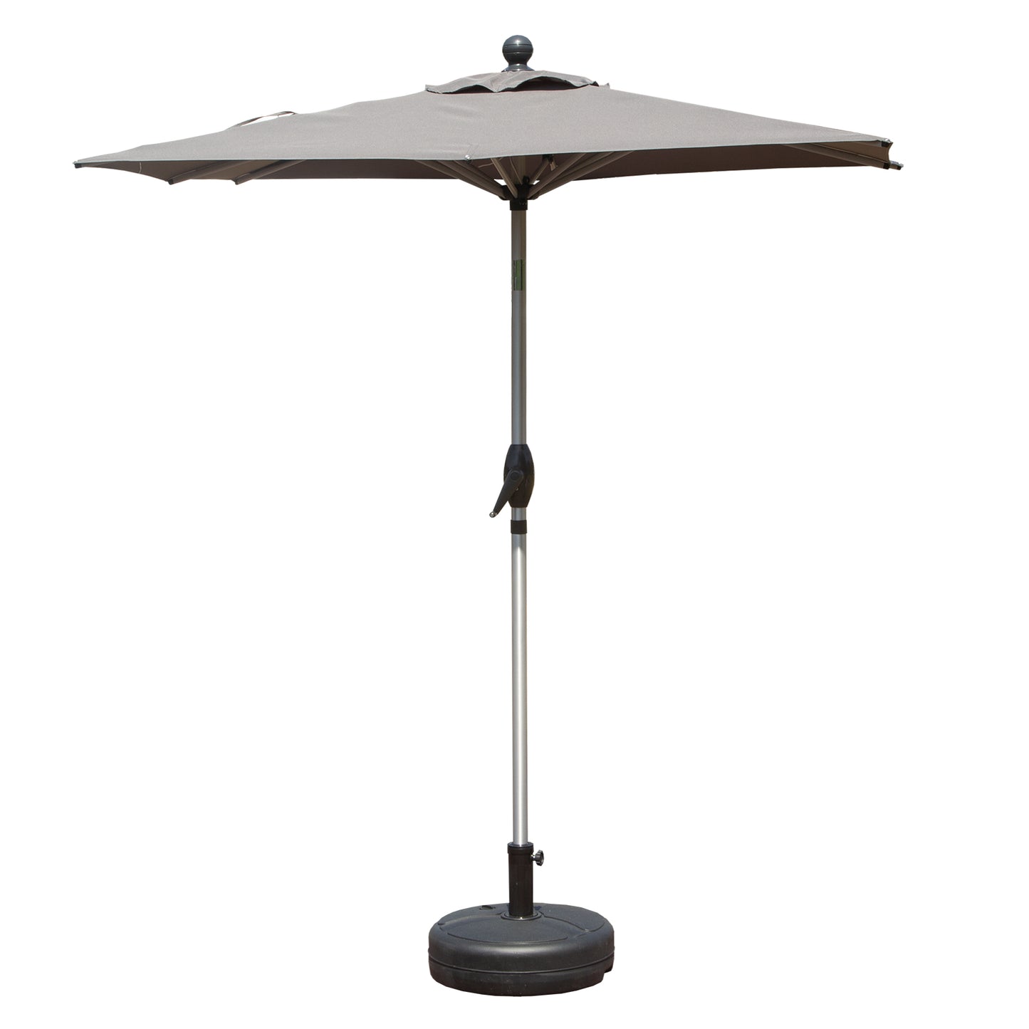 Rectangle Patio Umbrella With Crank Lift And Tilt Function, Grey Base