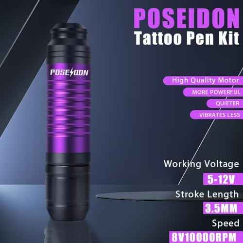 Tattoo Pen Kit Wireless Tattoo Machine Kit, Tattoo Gun Kit with Power Supply and 20 Pcs Tattoo Cartridge Needles, Complete Tattoo Kit Tattoo Supplies for Artists.