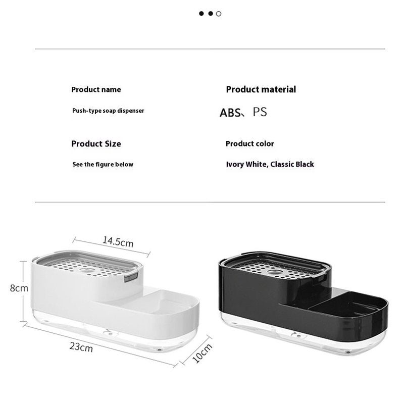 Kitchen Press Type Soap Dispenser Manual Lye Box Home Storage