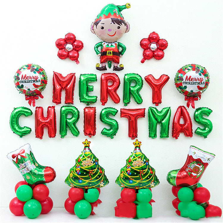 Christmas Letter Balloon Columns Set for Holiday Decor - Multiple Styles