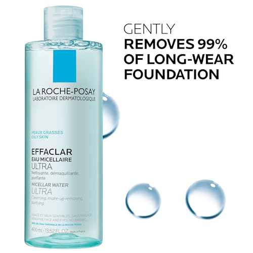 La Roche-Posay Effaclar Micellar Cleansing Water Toner for Oily Skin, Oil Free Makeup Remover, Safe for Sensitive Skin with Thermal Spring Water