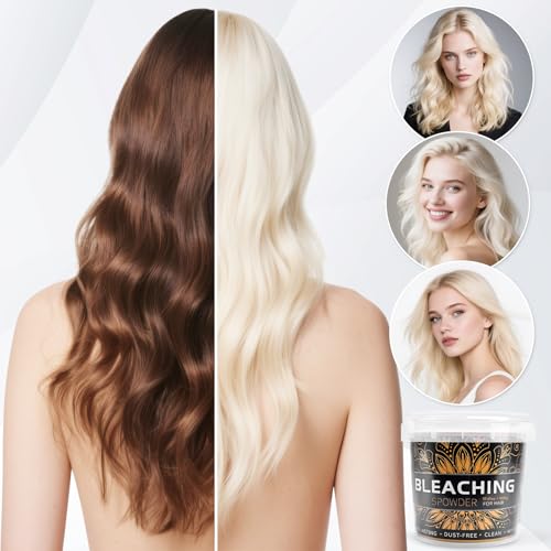 Hair Bleach 500g / 17.41oz, Large Capacity Salon Grade Bleach for Hair, Mild Bleach Powder Quickly Remove Hair Color, Refreshing Create Fashionable Styling