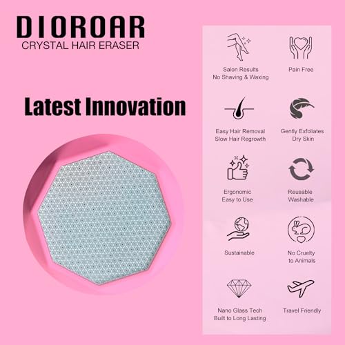 Crystal Hair Eraser for Women,Upgraded Painless Crystal Hair Remover Diamond,Effective Nano Glass Hair Removal Stone Exfoliation without Shaver,Natural Epilator for Silky Skin(Rose Pink)