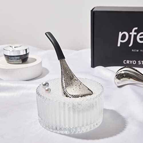 pfefe Ice Globes Facial Skin Care Tools for Women Face Eyes, Stainless Steel Face Beauty Cryo Sticks for Girls Ladies, Esthetician Supplies Cooling Spa Globes Cold Roller with Storage Case