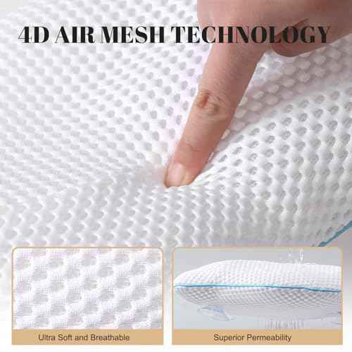 Non Slip Bath Pillow, Luxury Spa Bathtub Head & Neck Rest Support, Permeable Quick Drying Air Mesh Tub Pillow with 4 Large Suction Cups, Fits Any Tubs, Soft and Relaxing