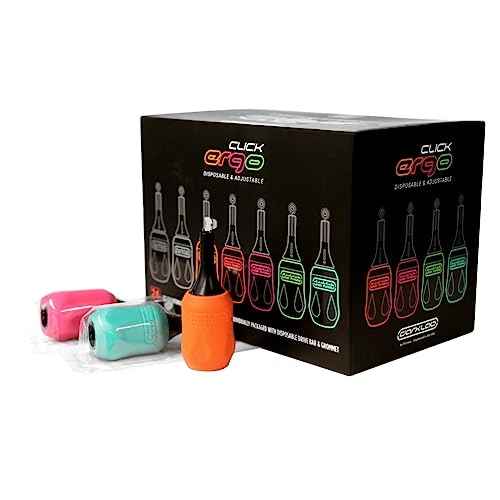 Darklab - Click Ergo Disposable Tattoo Grips - Assorted Colors - Helps Reduce Impurities - 24 Count
