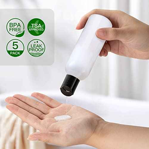 Travel Bottles for Toiletries 3.4 oz - Travel Size Containers for Shampoo Plastic - Small Empty Lotion Squeeze Bottle for Liquid TSA Approved - Leak Proof Mini Conditioner Refillable Clear 100ml