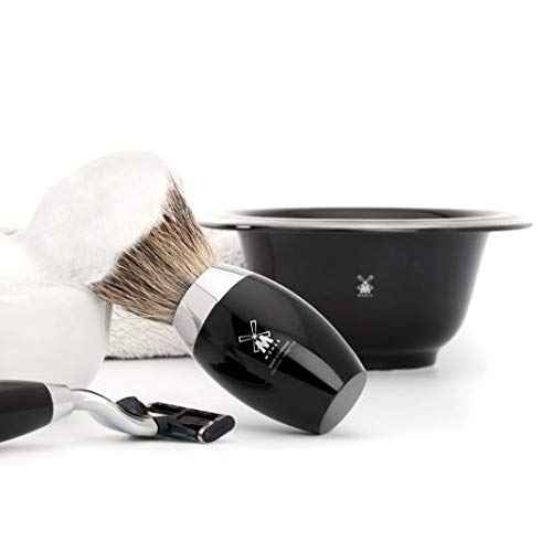 MÜHLE Black Porcelain Shaving Dish Bowl for Classic Wet Shaving