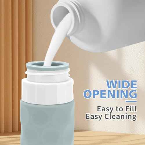 Travel Bottles for Toiletries, 4pcs Tsa Approved 3oz Travel Size Containers, BPA Free Leak Proof Premium Silicone Bottles, Refillable Liquid Squeezable Accessories W/Toiletry Bag