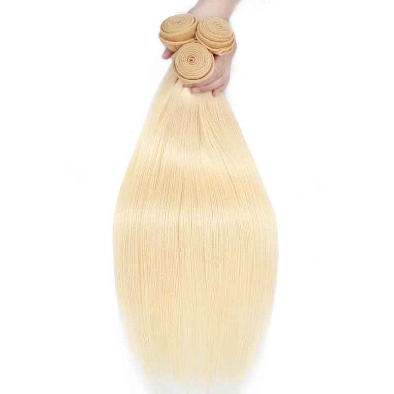 12A 613 Bundles Human Hair 26 Inch Blonde Bundles Human Hair 100% Unprocessed Brazilian Virgin Raw Weave Bundle 1 Bundle Blonde Straight Human Hair for Women