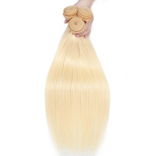 12A 613 Bundles Human Hair 28 Inch Blonde Bundles Human Hair 100% Unprocessed Brazilian Virgin Raw Weave Bundle 1 Bundle Blonde Straight Human Hair for Women