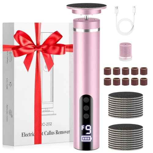 2 in 1 Electric Foot Callus Remover & Nail File Cordless, 16000RPM Professional Pedicure Tools for Feet Dead & Cracked Skin, Rechargeable 9 Speed Adjustable Foot Sander, Christmas Gifts for Women/Mom