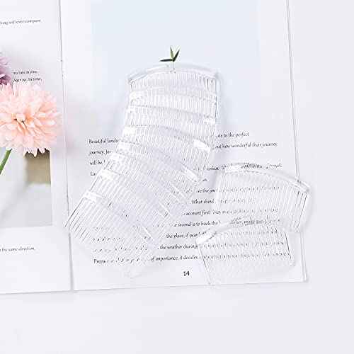 Cinaci 30 Pack Small Clear White Plastic Hair Side Combs Slide Bun Holder with 14 Teeth DIY Headpieces Thin Fine Hair Clips Grips French Twist Barrettes Accessories for Women Girls Wedding Brides Veil