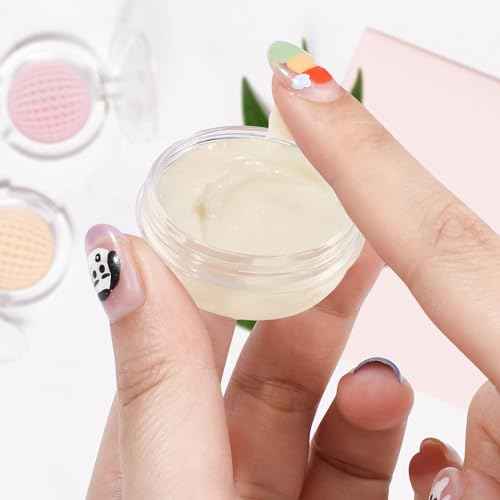 RONRONS Leak Proof Mini Travel Jars, Travel Containers for Creams with Lids and Labels, Travel Bottles Lip Balm Cosmetic for Jewelry Case Toiletries Moisturizer Plastic Small Jar 5 Pcs 10ml