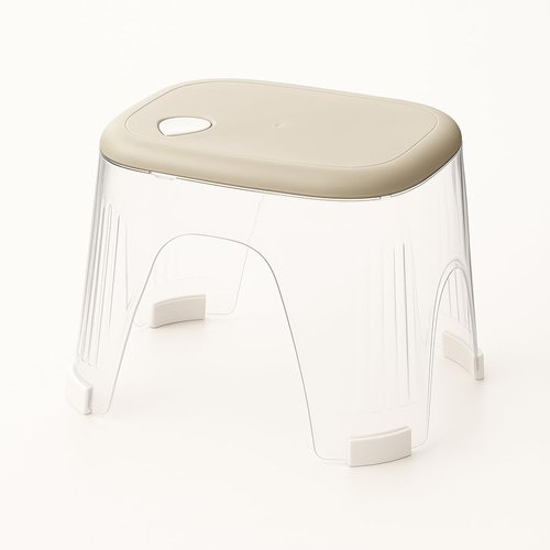 Acrylic Shower Stool Waterproof - Clear Shower Foot Rest for Shaving Legs, Corner Step Foot Stool for Inside Shower, Small Seat for Bathroom Bedroom Kitchen 300 Lb Capacity, Tool-Free Assembly