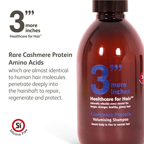 3'''More Inches Cashmere Protein Volumizing Shampoo 1000ml - Fine, Thin Hair Treatment - For Thicker, Fuller & Root Lifting Results - Coconut Oil, Silicone Free - Hair Care by Michael Van Clarke