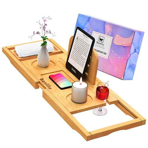 Bathtub Tray - Bath Tray Expandable - Bath Tub Tray Table for Bathtub, Ajustable Size, Fits Most Tubs