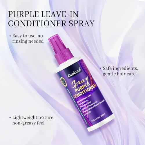 Purple Leave-In Conditioner Spray Repairs Blonde & Gray Hair Strengthens Dry Damaged Strands Lightweight Non-Sticky Formula - Purple Conditioner Spray Removes Brassy Yellow Undertones Color Depositing