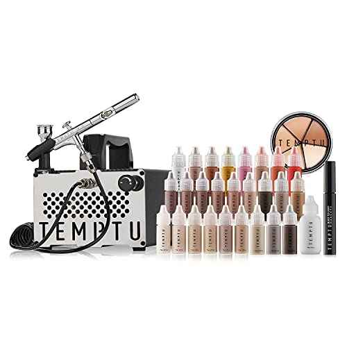 TEMPTU S-One Advanced Airbrush Compressor For Beauty & Full Body Work | Ideal For School, Salon & Workstation Use | Built In psi Regulator, Thermally Protected Motor