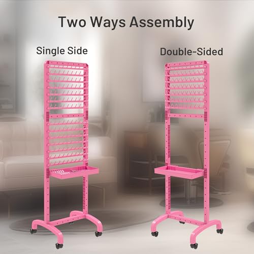 Adjustable 280 Pegs Braiding Rack, Hair Racks with Tray and Braiding Tools, 2-sided Braid Rack for Braiders, Hair Separator with Wheels