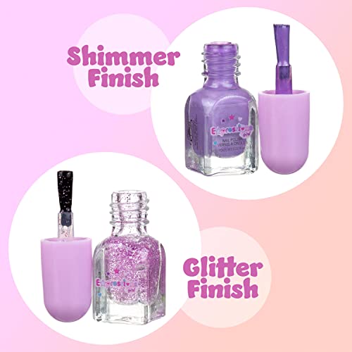 24pc Scented Nail Polish Value Pack - Shiny & Glitter Shades, Non-Toxic Water-Based Manicure & Pedicure Kit for Girls, Gift Set