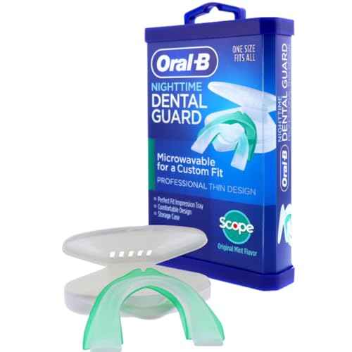 Oral-B Mouth Guard for Grinding Teeth at Night - Nighttime Dental Guard for Sleeping ? Moldable Night Guard with Scope Mint Flavor ? Less Than 3-Minutes for Custom Teeth Protection