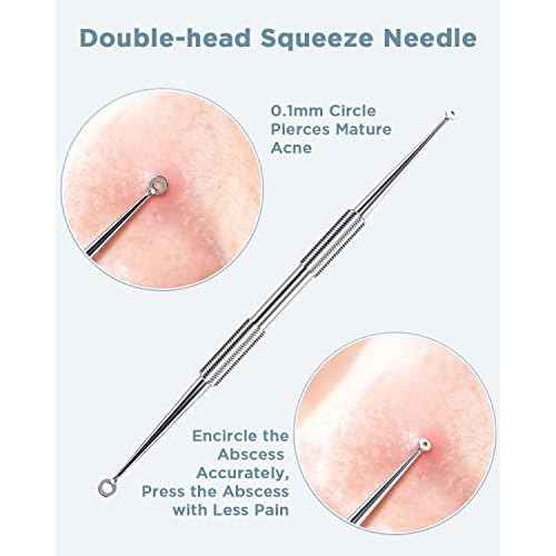 BESTOPE Blackhead Remover Blackhead Removal Pimple Comedone Extractor Tool - Treatment for Blemish Whitehead Popping Zit Removing with Metal Case (Silver)