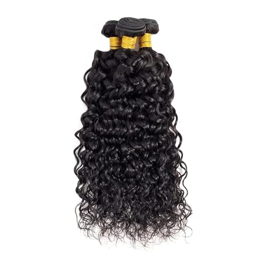 22 22 22 Inch Natura Black Color Water Wave Human Hair Bundles 8A Grade Unprocessed Brazilian Virgin Hair Wet And Wavy Bundles Human Hair Extensions