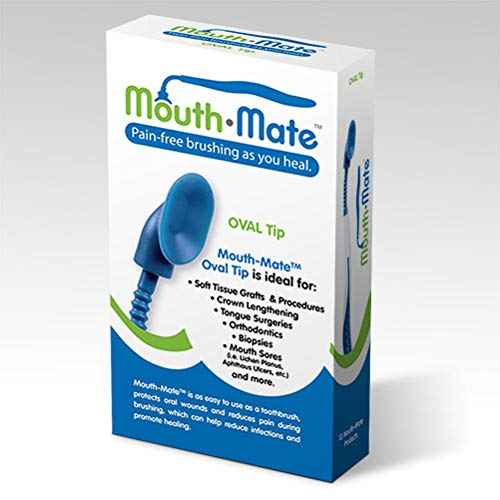Mouth-Mate Large Oval Oral Hygiene and Tooth Brushing Aid with Unique Bendable Handle and Soft Tip to Improve Comfort, 10 Pack