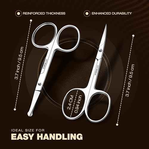 Utopia Care Eyebrow Scissors, Professional Stainless Steel Small Shears for Men and Women, Nose Hair Scissors for Grooming Mustache, Beard, Eyelashes, Ear Hair Trimming, Silver