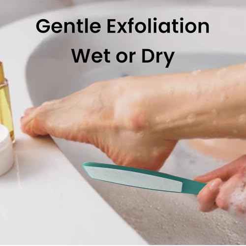 1 ALAZCO Double Sided Foot File Pumice Ergonomic Handle Scrubber Immediate Result Smooth Feet Heel Scraper Exfoliate Buffer Dead Skin Callus Corn Emery Fine & Coarse Pedicure Tool