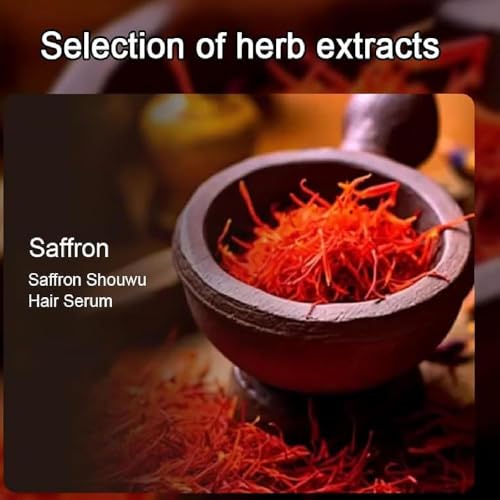 Saffron Hair Blackening Spray, Black Hair Spray, Saffron Hair Spray, Natural Plant Saffrons and Polygonum Multiflorum Essence Spray, Improve Dryness and Frizz, For All Hair Types