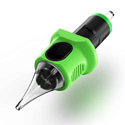 INKin Kelly Finger Ledge Tattoo Cartridge Needles 5RL Round Liner #10 Bugpin L-Taper 16Pcs With Membrane for Rotary Tattoo Machine Pen Supplies (1005RL)