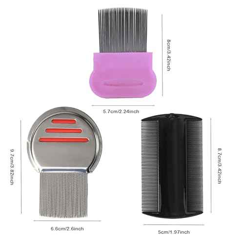 5pack Stainless Steel Fine Tooth Comb for Scalp Psoriasis, Hair Grooming, and Detoxing - Multifunctional Dandruff Removal Comb for Women, Men, Kids, and Adults