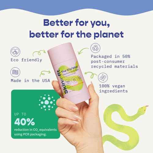 The Slip'stick Glycolic Acid Exfoliating Body Lotion Stick for Strawberry Legs, Bumps on Arms and Dry Rough Skin. KP Treatment with 10% AHA, 2% BHA, Shea Butter and Coconut Oil 3 OZ