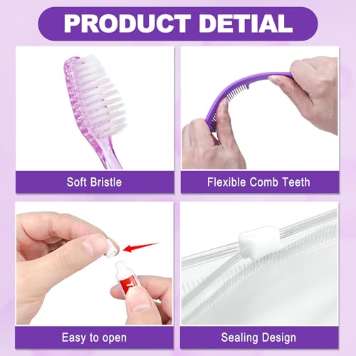 50 Kits Travel Toiletry Kit Bulk, Personal Hygiene Kit, Disposable Hygiene Kit Homeless Care Supplies Charity Kit For Home, Hotel, Camping, Travel