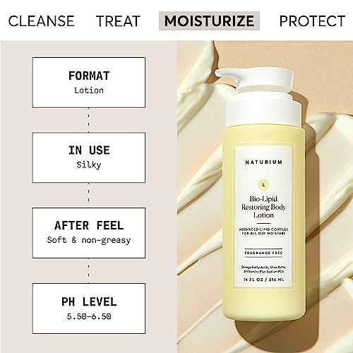 Naturium Bio-Lipid Restoring Moisturizing Body Lotion with Shea Butter, Fragrance Free, 14 oz (Duo 2-Pack)
