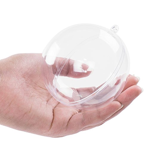 Super Z Outlet Clear Plastic Acrylic Bath Bomb Mold Shells Molding Balls Kit (80mm, 12 Pack)
