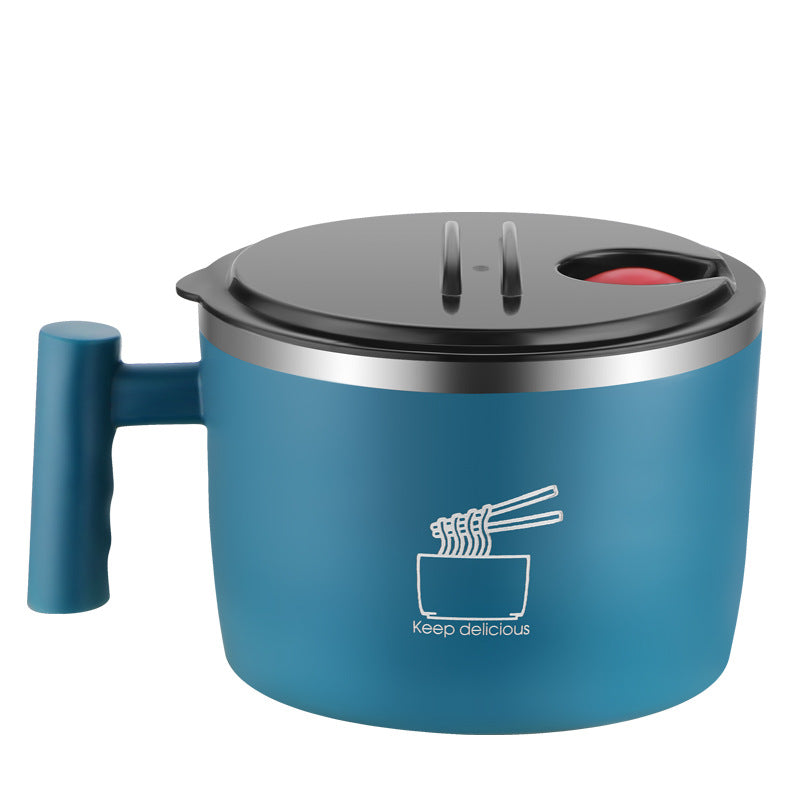 Stainless Steel Instant Noodle Bowl with Lid - Portable Kitchen Storage