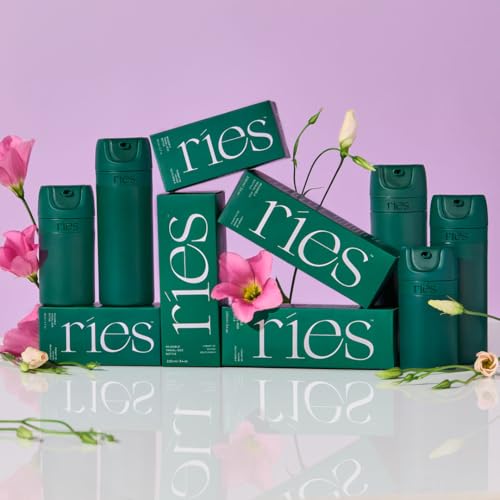 Refillable Toiletry Travel Bottles ? Set of 5 (3.4oz & 1.7oz) Airless Pump Containers for Shampoo, Conditioner, Body, Face ? Leak-Proof, TSA-Approved, Dishwasher Safe- Escapade Green with Gift Box