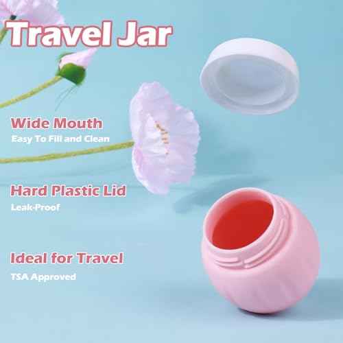 Travel Containers for Toiletries, GLAMFIELDS TSA Approved 1.7oz 50ml Travel Size Silicone Cream Jars BPA Free, Leak-proof Travel Essentials with Lid for Cosmetic Face Hand Body Cream Macaron (4 Pack)