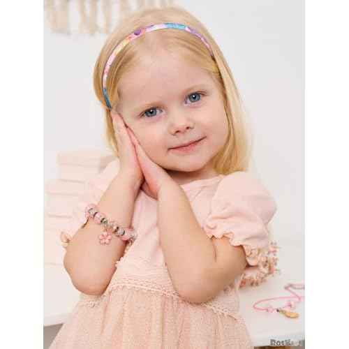 WOVOWOVO 10 Packs Headbands for Girls Thin Girl Headband Toddler Kids Baby Cute Hair Accessories Head Bands for Girls Hair Floral Cloth Fabric Coverd Hairband Birthday Gifts Party Favors