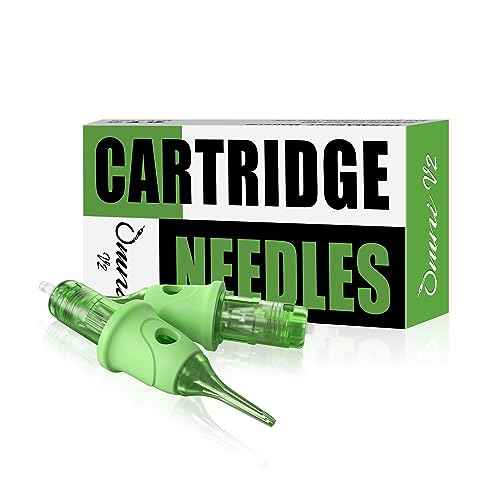 Tattoo Cartridge Needles 1RL 0.35mm #12 Standard Finger Ledge Permanent Makeup Lips Hairstrokes Cartridges Lining Needle for Scalp Micropigmention Rotary Tattoo Gun Kit Supply 1201RL (OMNI V2)