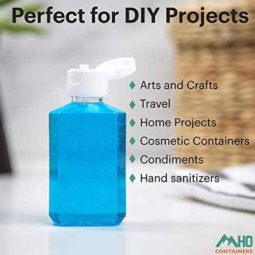 | Empty Clear Travel Refillable Flip-Top Bottles - BPA/No Parabens, 60millileter/2ounce - Set of 6