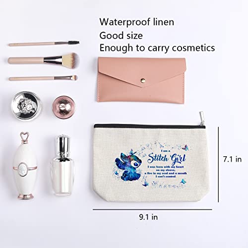 Funny Cartoon Cosmetic Bag for Anime Fans, Cartoon Movie Inspired Makeup Bag, Travel Toiletry Makeup Organizer Zipper Pouch, I Am A Girl Bag Gifts for Tv Fans Girls