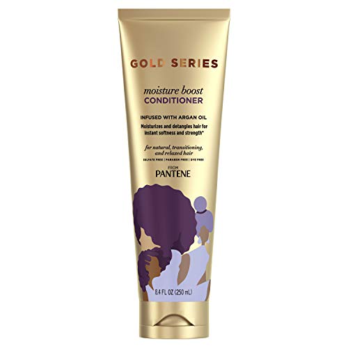 Pantene Pro-V Gold Series Moisture Boost Conditioner, for African American, Ethnic and Curly Hair Care, 8.4 fl oz (Pack of 12)
