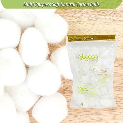 Jumbo Cotton Balls for Facial Treatments, Nails and Make-Up Removal, Applying Tonics & Cleansers, Multi-Purpose Soft Natural Cotton Balls (Jumbo 70 Count)